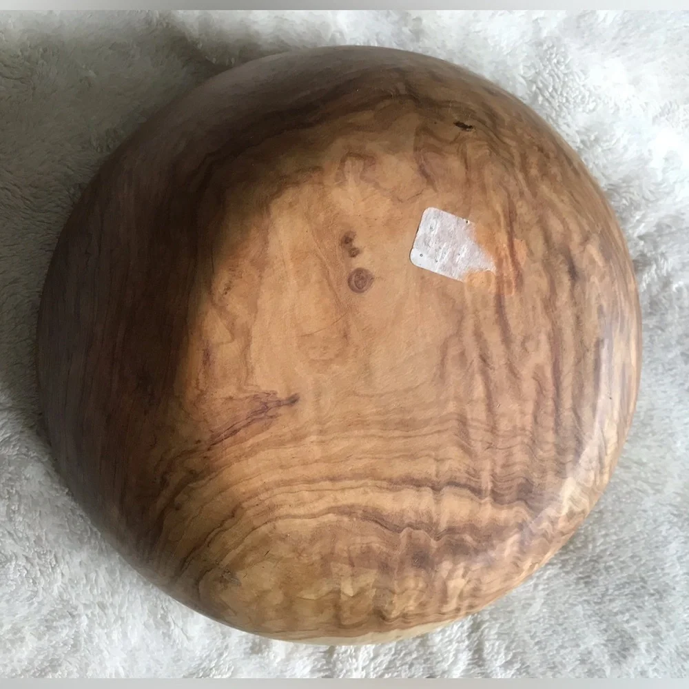 Williams Sonoma Olive Wood Serving Bowl - Warm Brown Grain